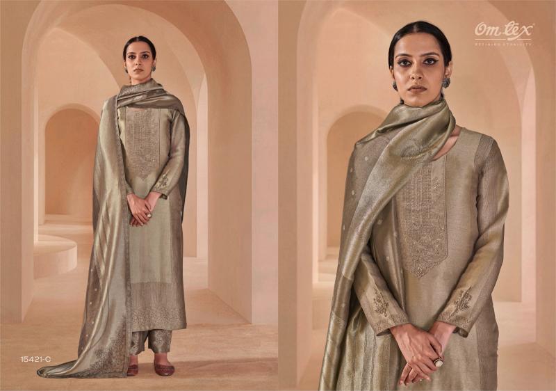Omtex farnaaz embroidery dress material wholesale